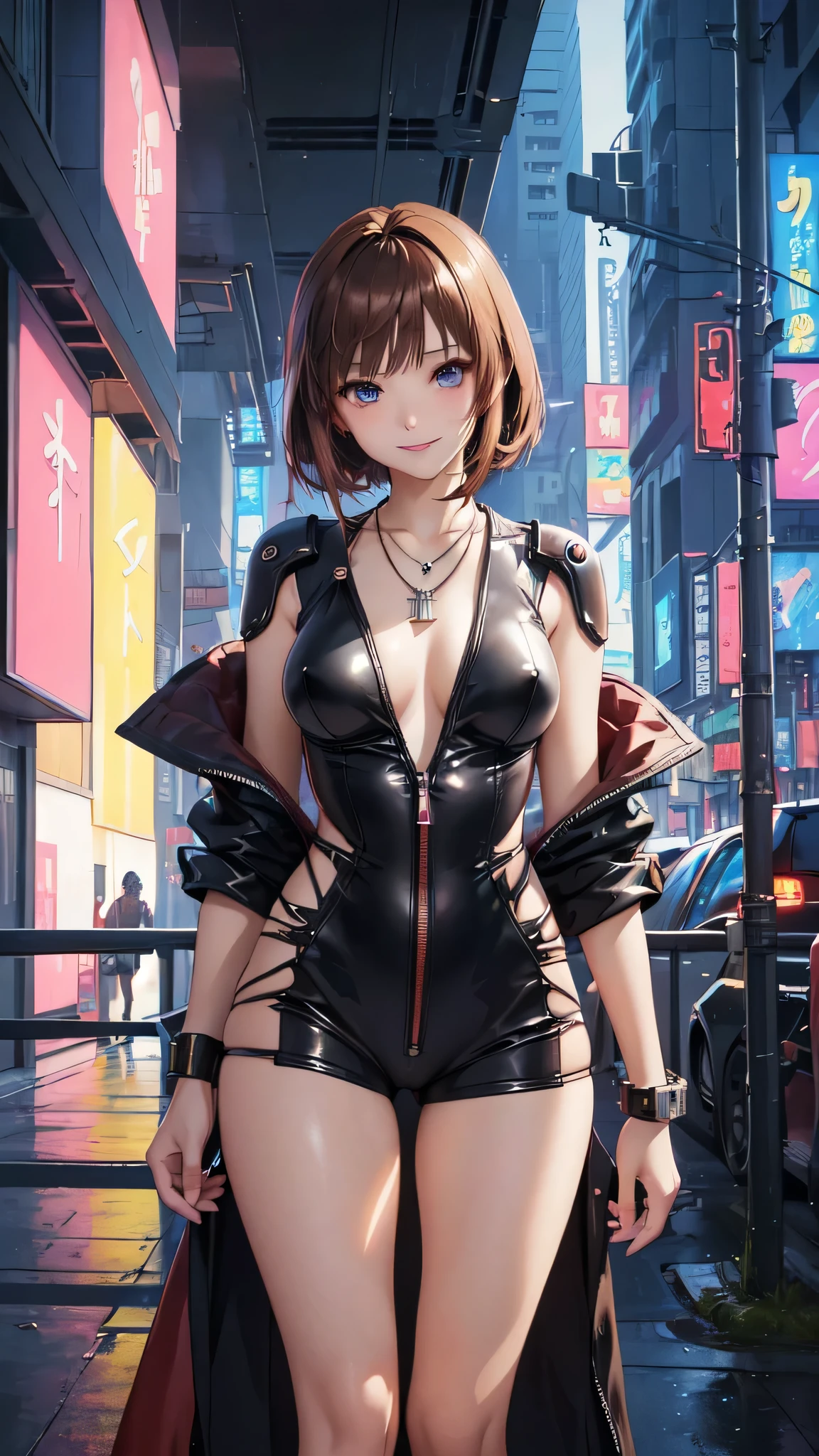 ((Final Fantasy (Yuna), young girl, , full body, naked body, dark hair, light skin, scarlet lips, smile; black, expressive playful eyes, long eyelashes)). ((Anime girl with brown hair hair and white short firedress with necklace, beautiful character painting, very short drees style cowboy fireskirt, soft anime computer graphics, realistic anime art, beautiful anime woman, Cyberpunk, futurism, tight jumpsuit, anime girl rendering, very sexy,  nsfw, 60% nude, open legs))