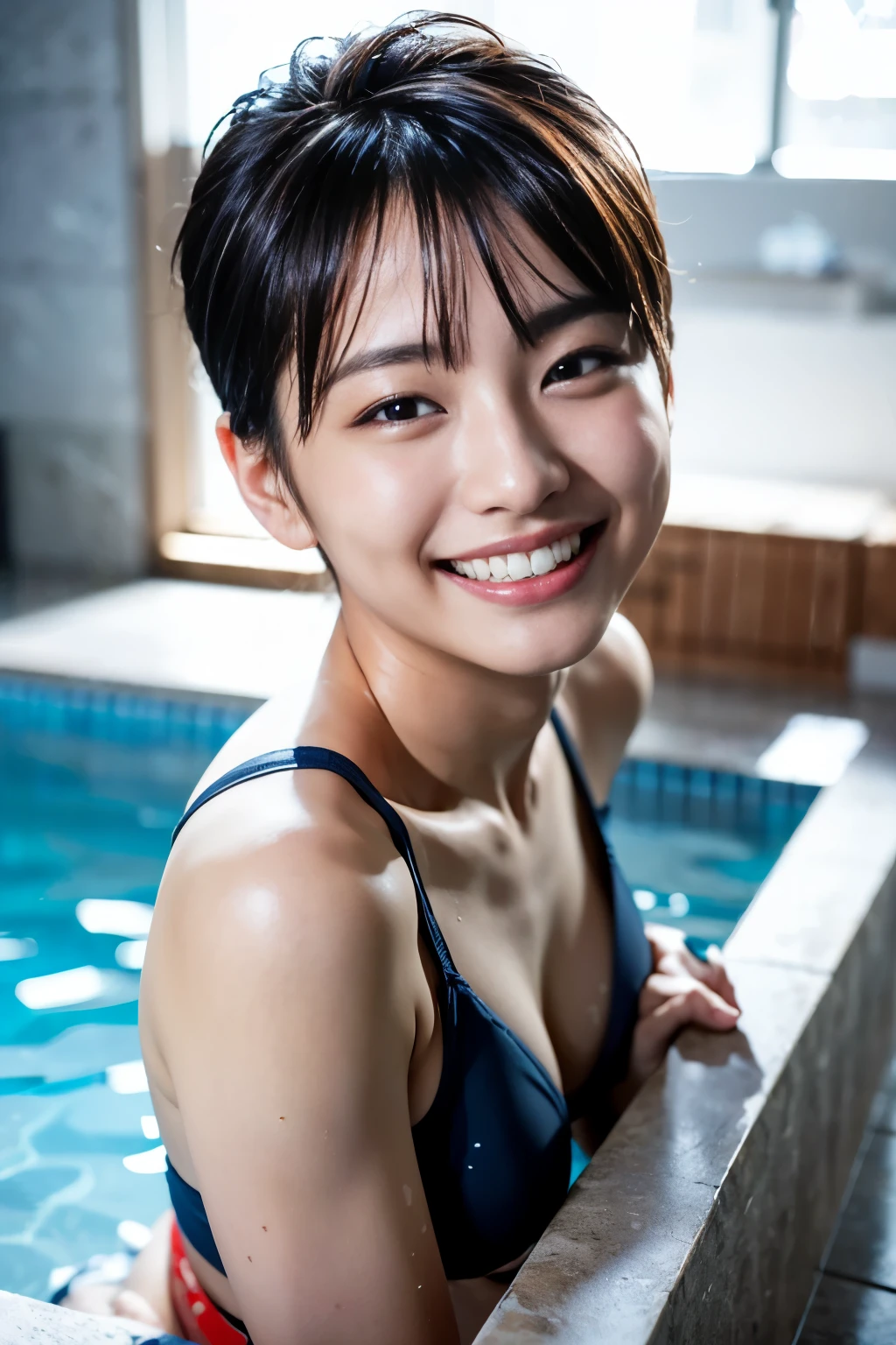 Professional Lighting Masterpiece Top Quality HDR UHD Professional Raw Highly Detailed 32K 8K, (1 Beautiful Oriental Boy), 19 years old, ((detailed beautiful face)), (detailed and beautiful eyes), beautifully detailed nose, (:1.2), (grin and laugh:1.3), ((No makeup)), ((no makeup)),
swim suits