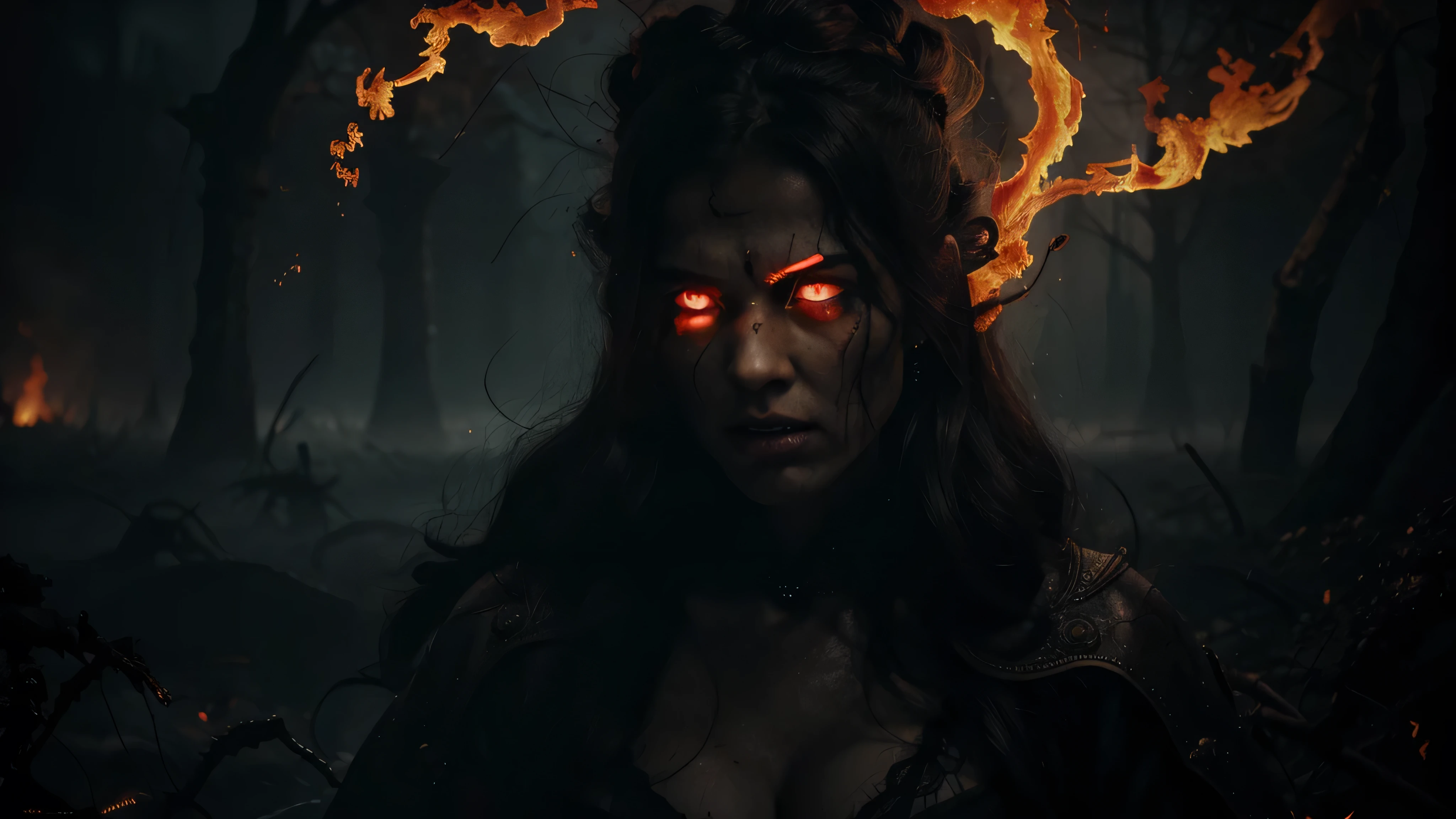 (best quality, highres, ultra-detailed), dios hades, souls of the dead, punishing, fiery inferno, intense heat, tortured expressions, dark and gloomy atmosphere, ethereal realm, daunting shadows, dramatic lighting, menacing aura, supernatural powers, intricate details of the underworld, souls writhing in agony, swirling flames, billowing smoke, eerie whispers, mythical figures emerging, haunting beauty, divine retribution, intensity of emotions, vivid colors, hellish landscape