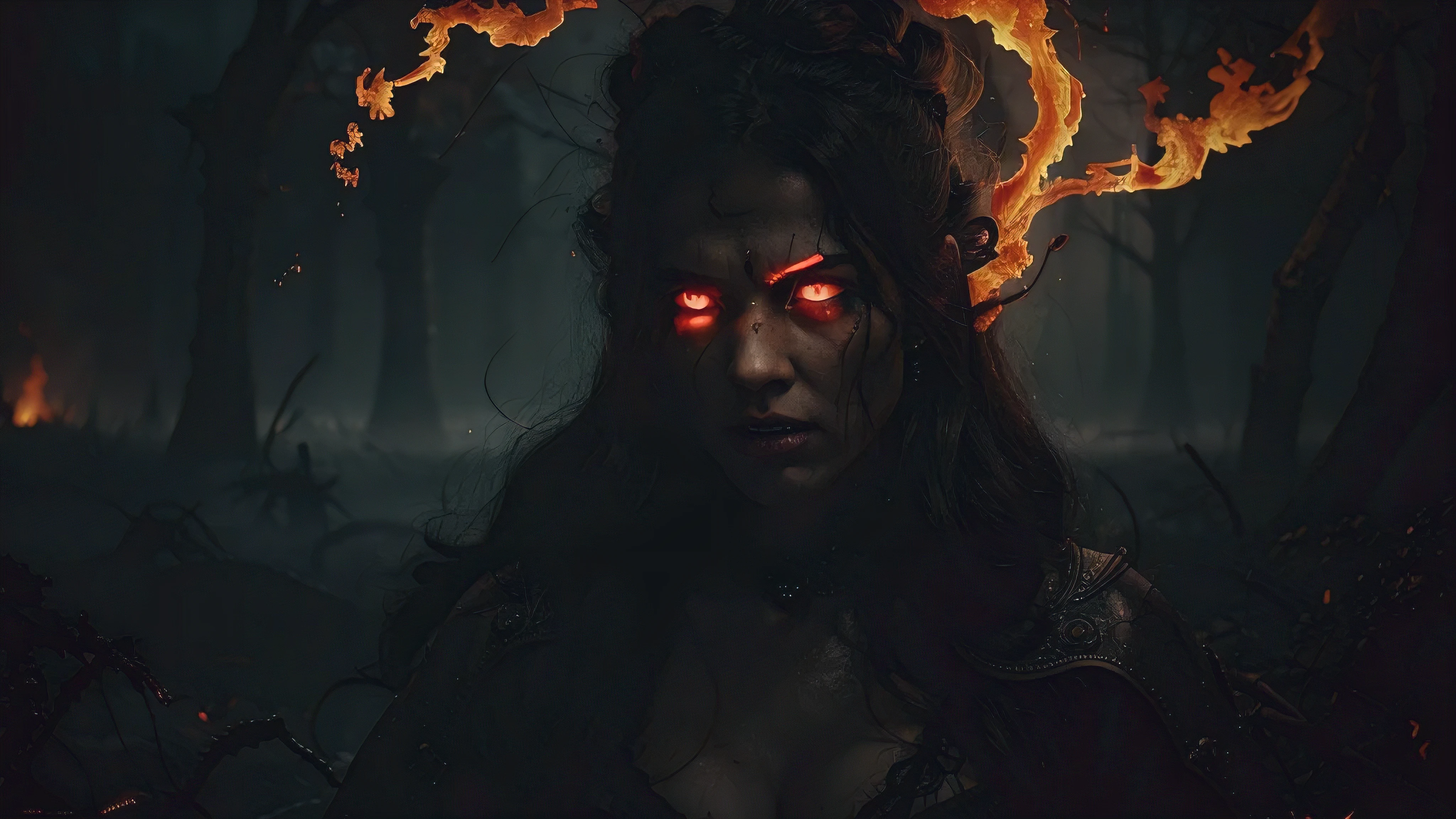 (best quality, highres, ultra-detailed), dios hades, souls of the dead, punishing, fiery inferno, intense heat, tortured expressions, dark and gloomy atmosphere, ethereal realm, daunting shadows, dramatic lighting, menacing aura, supernatural powers, intricate details of the underworld, souls writhing in agony, swirling flames, billowing smoke, eerie whispers, mythical figures emerging, haunting beauty, divine retribution, intensity of emotions, vivid colors, hellish landscape