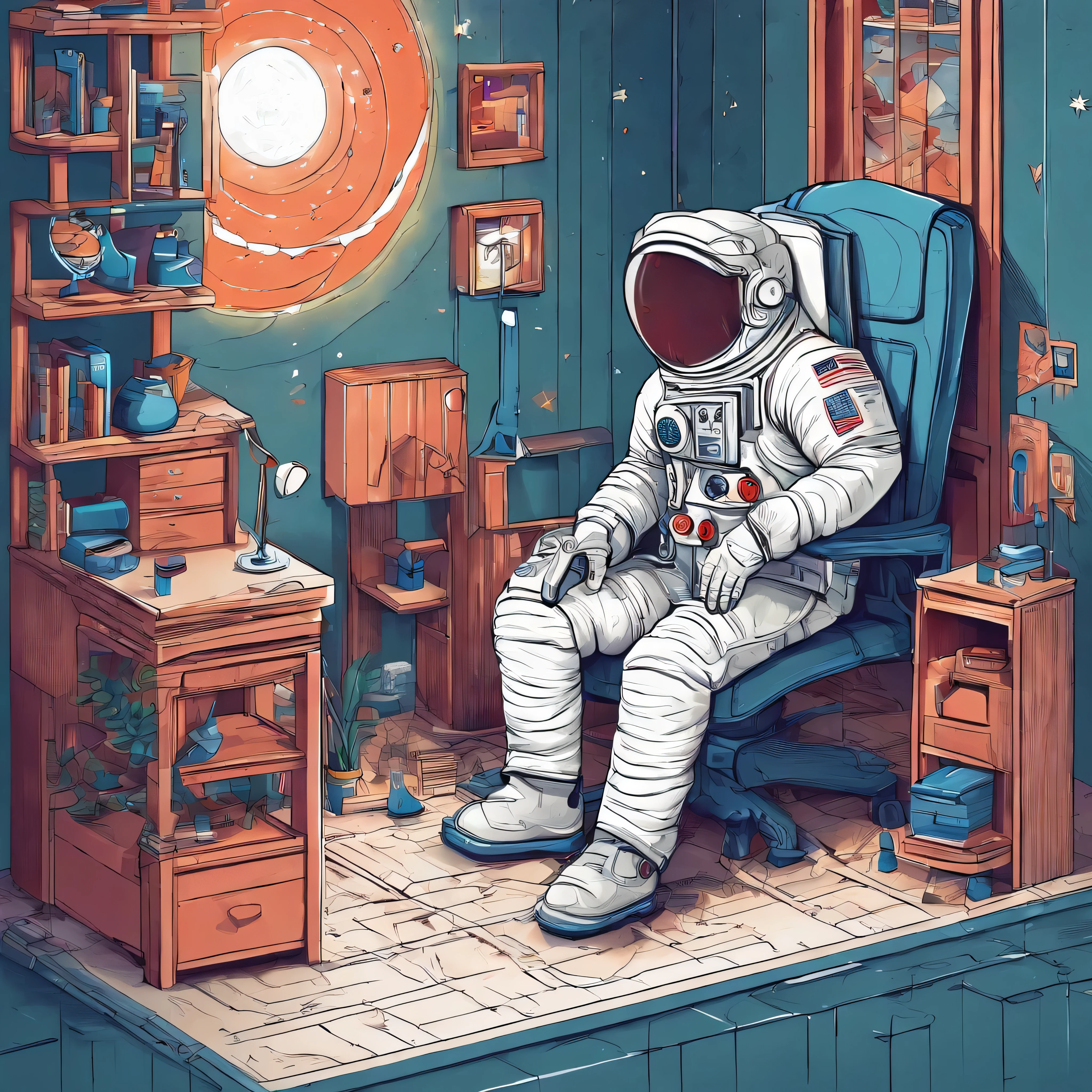 I'm the man on the moon but really. I'm here on earth sitting in a chair watching this take place