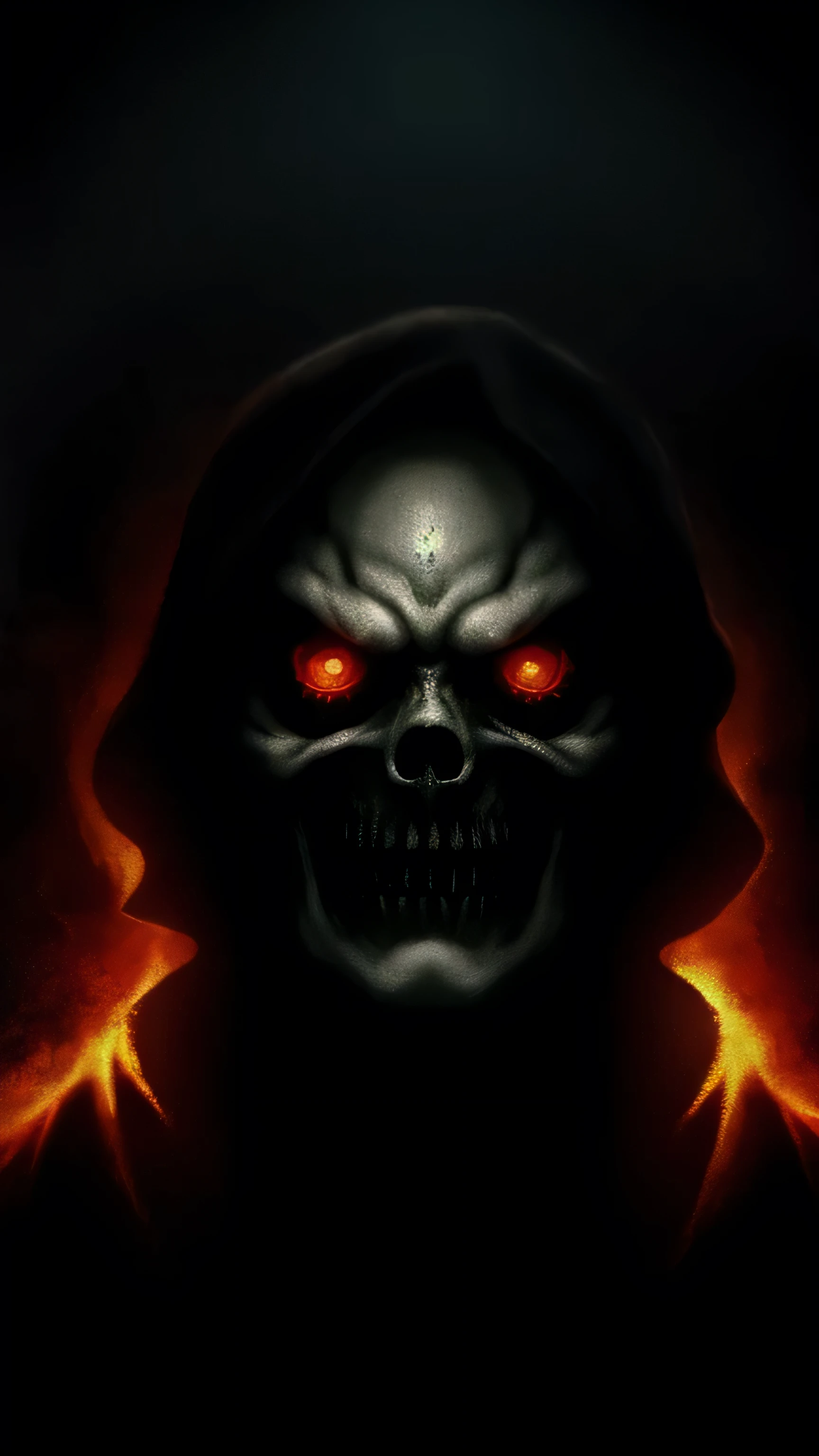 The gates of hell are open, flame, Huge black-scaled youkai, Grasp the gates of hell with both hands, He opened the basin of blood,Roared angrily。, Red glowing eyes, Devil's Horn, Rotten white ossified body, Gothic art, Ray tracing, reflective light, back lit lighting, projected inset, Wide shot, hyper HD, Masterpiece, ccurate, Super detail, High details, High quality, 8K, A high resolution