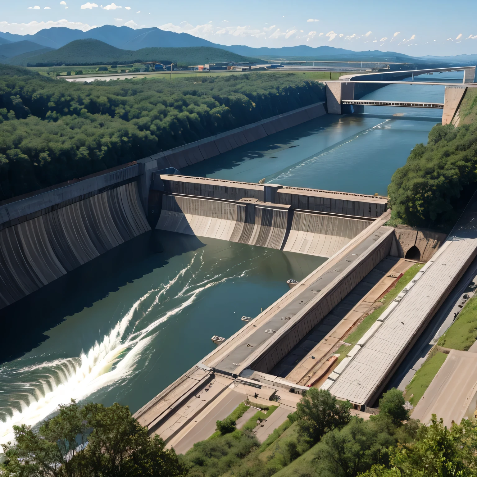 Hydroelectric dam and a river
