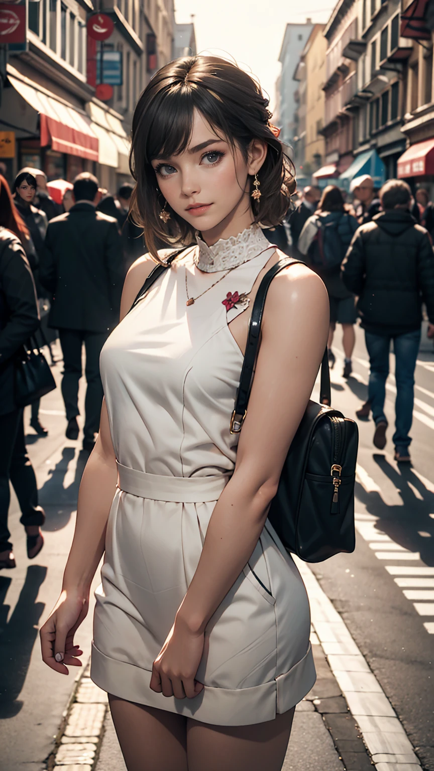 One girl, cute, young, skinny, (3N1DS1NCL41R:0.9), Realistic photos, Extremely detailed, Street Photography, {highest quality}, {{masterpiece}}, {High resolution}