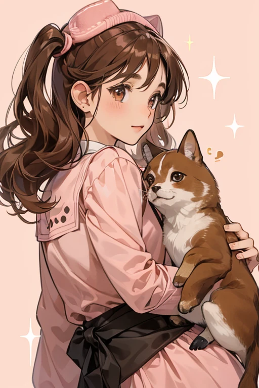 Bessy is a light brown with dark brown spots and a salmon pink and she has a salmon pink and a tail with a dark brown tip and a dark brown tuft of hair on her head and a gold tag on her ear that says "A10 B" and dark brown. SPARKLE; GLITTER