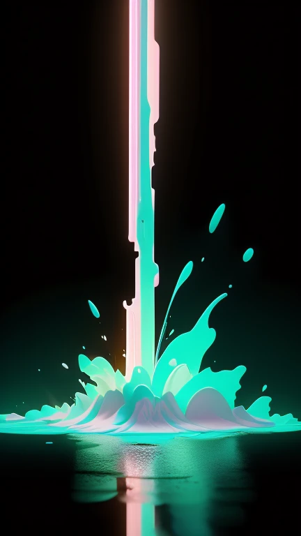 commercial photography, poderosa explosión de slime comes from the bottom of the shot in the image in a small stream and ends in the middle of the image in a large splash, paint splash, wet, artstation, by Lisa Frank, (cartoon, anime, flat colours, thin contours, pastel : 1.3), in the center of the explosion, white lighting, luz de estudio, 8K octane rendering, high resolution photography, buen detalle, incredibly detailed, en una llanura negra y aislada, foto de stock, professional color correction