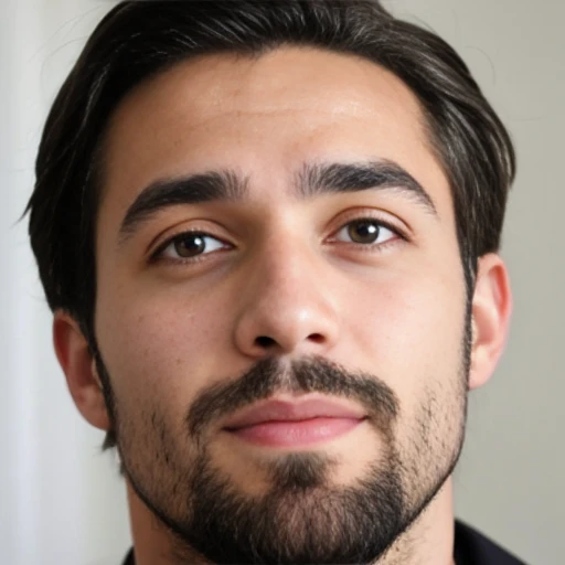 Jewish mans focus on the face.
