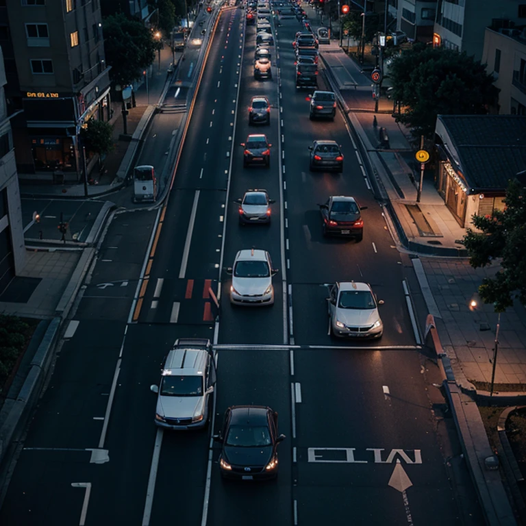 Create a picture of night traffic.