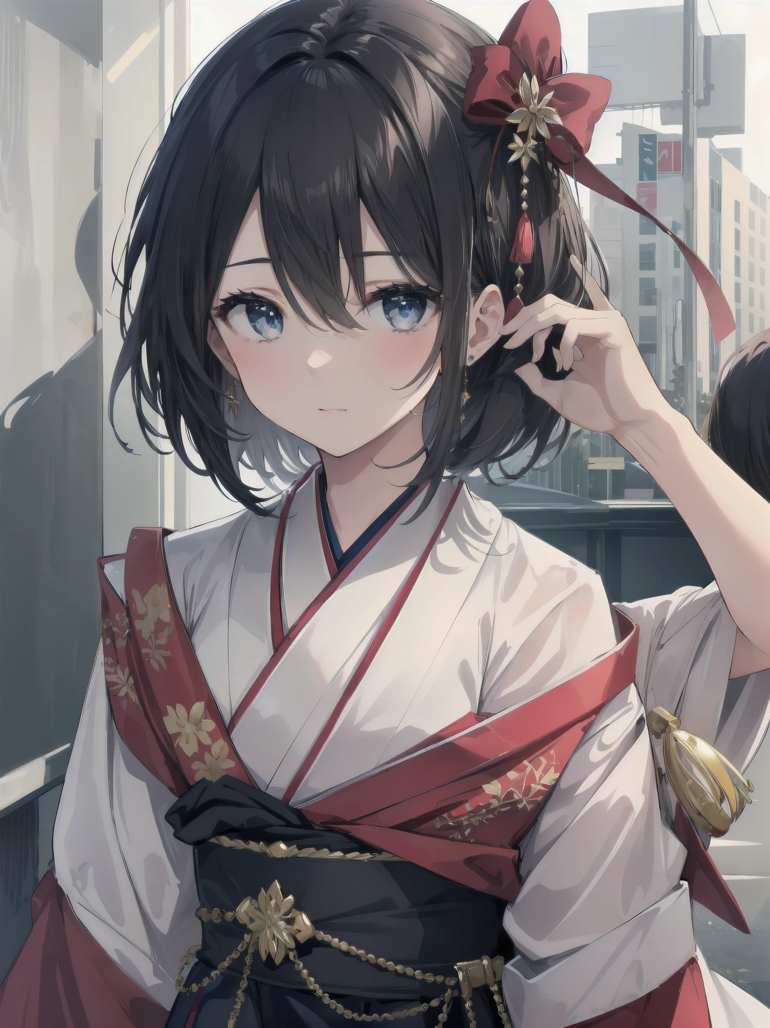 (((( top quality, masterpiece )))), ultra-detailed illustrations, realistic skin texture, depth of detail and overwhelming amount of writing,
BREAK.
One girl, solo, lolita, only daughter of a marquise, Japanese, complex, detailed and realistic face, super beautiful, super model body,
BREAK.
Black hair, one-length bob cut in front, braided, hair between eyes, perfect and complex eyes,
BREAK.
Luxury goods brand uniform, lovely, intricate and stylish uniform,
BREAK.
Kawaii, blush, downcast expression, burst of laughter, looking at you with luminous eyes, captivating with mocking gestures,
BREAK.
Backgrounds in various places and scenes, diverse crowd, overwhelming amount of writing, cute girls of uneven ages,
BREAK.
Film scene, model shoot, professional light source, bold model