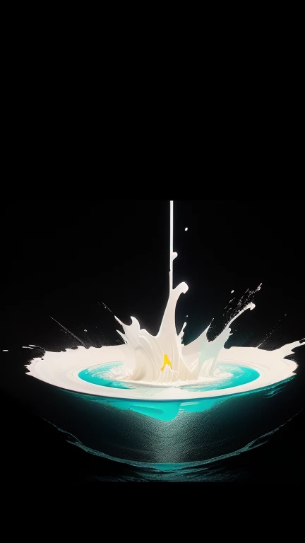 commercial photography, poderosa explosión de slime comes from the bottom of the shot in the image in a small stream and ends in the middle of the image in a large splash, paint splash, wet, artstation, by Lisa Frank, (cartoon, anime, flat colours, thin contours, : 1.3), in the center of the explosion, white lighting, luz de estudio, 8K octane rendering, high resolution photography, buen detalle, incredibly detailed, en una llanura negra y aislada, foto de stock, professional color correction