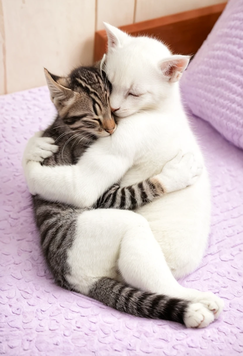 kitten hugging