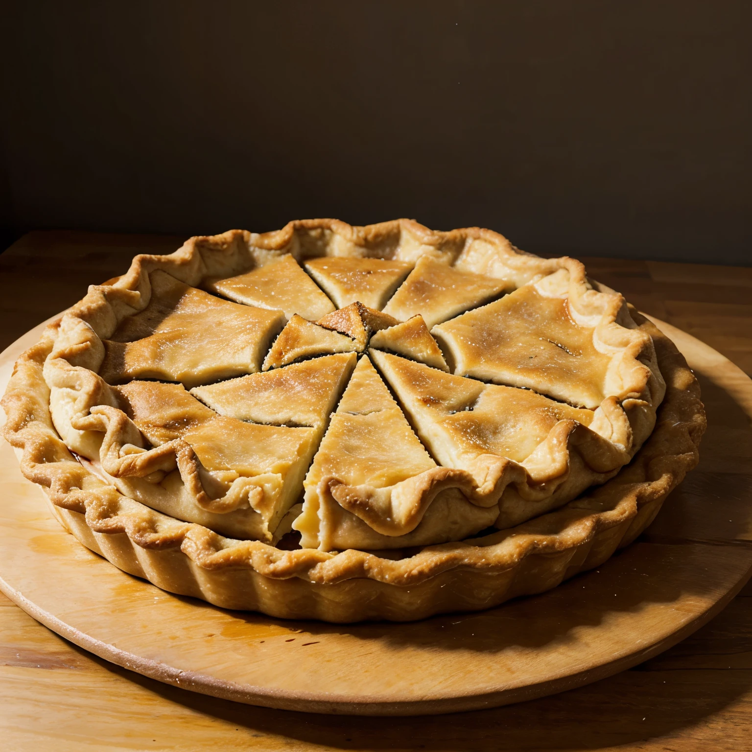 Clipart of whole pie with digits of pi and melted cheese