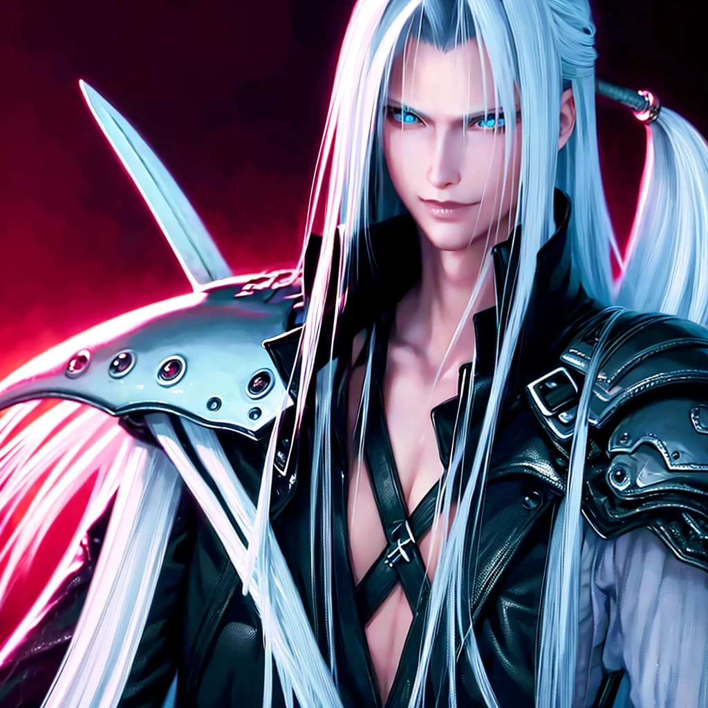 Hyper photo realistic picture perfect sephiroth 