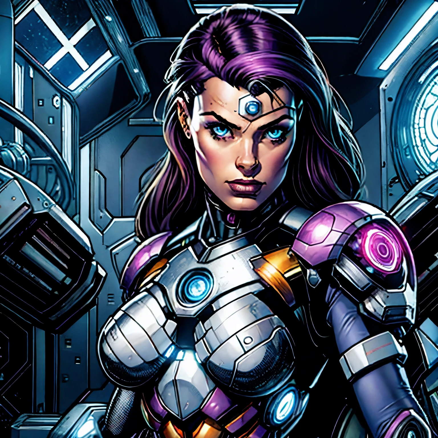 Cyborg lady , ojo con rayo