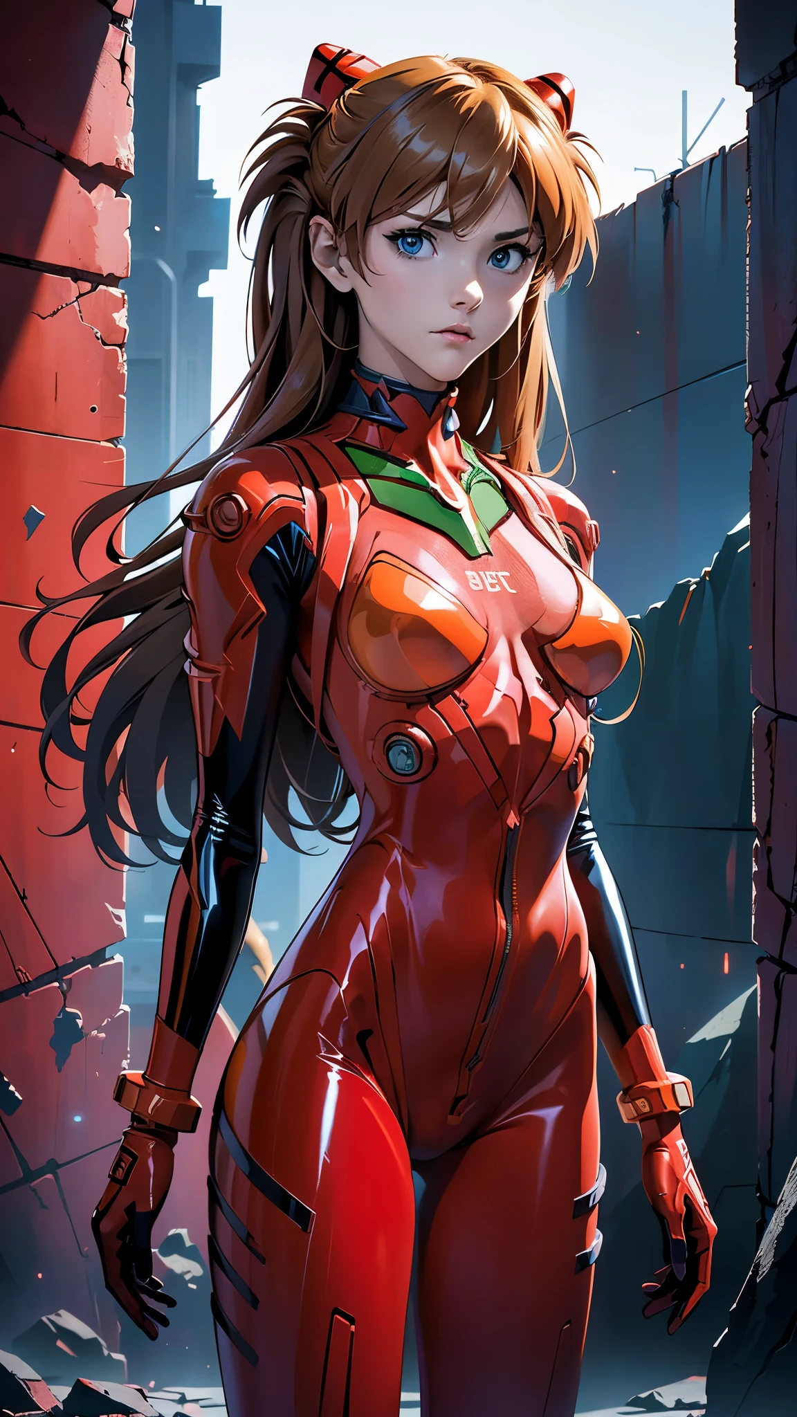 Evangelion de Asuka Langley, una mujer impresionante, confidently using her phone on a vibrant city street in modern clothing,(Red latex bodysuit :1.4) ((abdominales delgados:1.4)), ((Ombligo expuesto)), ((abdominales cortados en v:1.3)), ,(Fondo de ruinas de mazmorra en ruinas:1.4 ), realista, super detail, ((Obra maestra)), (cinematic lighting), ((dark lighting)), (Asuka Langley:1.4),( Asuka Langley V2.1), More detailed 8K.motor irreal:1.4,UHD,La mejor calidad:1.4, fotorrealista:1.4, textura de la piel:1.4, obra maestra:1.8,obra-prima, mejor calidad,objeto Objeto], (detailed face features:1.3),(Las proporciones correctas),(Ojos hermosos azules),  (pose vaquero),( face detailed :1.4), (rear view, backside view),(tiene un culo hermoso) 