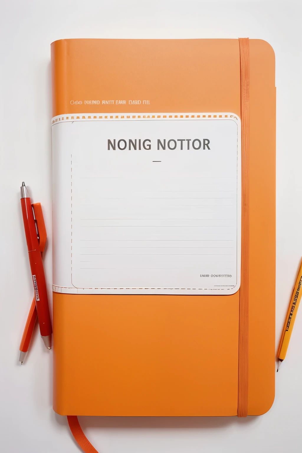 Create an illustration with an orange background for the cover of a nursing notebook