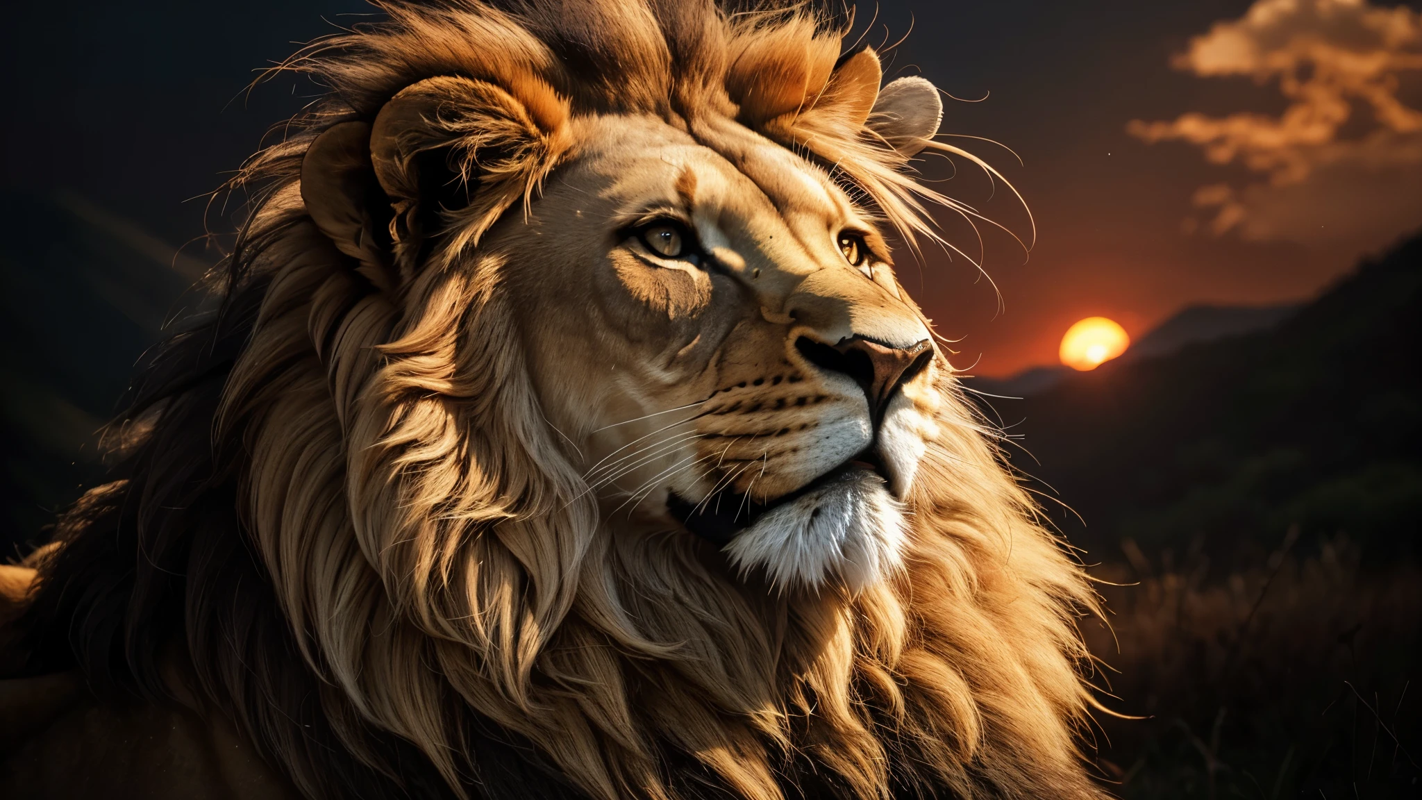 Lion, Divine Lion, naturais, Natureza, Natureza, Linda, renderizado, fotorrealista, UltraHD, 4k, texturasdetalhadas, thunders, sombras detalhadas, cores detalhadas, por do sol, sol se pondo, Sunset, Natureza Linda, Great Divine, por do sol, contraste detalhado, contraste realista, high resolution, cores detalhadas, fogo, eletricidade, divina criatura, 8k, Detailed Realistic, 16K, 8K, HD, contraste detalhado, contraste realista, high resolution, cores detalhadas, fogo, eletricidade, divina criatura, 8k, Detailed Realistic, Elegante, 