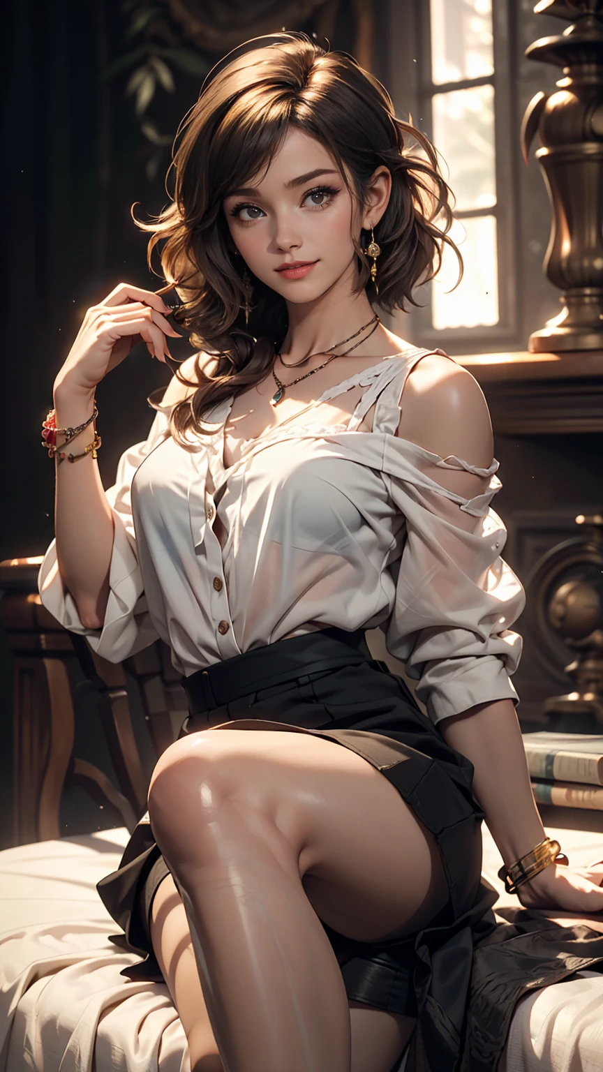 (8k, RAW Photos, Highest quality, masterpiece:1.2), (Realistic, photo-Realistic:1.37)、2 Caucasian women、Hair is black、Eye color is indigo、Long Hair、I braid it lightly、A slim but well-proportioned muscular body、Hair set、Her breasts are sticking out、Ankle Accessories、smile、I&#39;m wearing a hair band、wearing a tie front shirt、My abs are ripped、I can see my belly button、She is wearing a dark blue low-rise micro-mini length pleated skirt.、wearing stockings、白い靴下wear、loaferss((loafers))wear、Have a student bag、I&#39;m on the row of cherry blossom trees I planted at school.、Cherry blossoms in full bloom、smile、admission