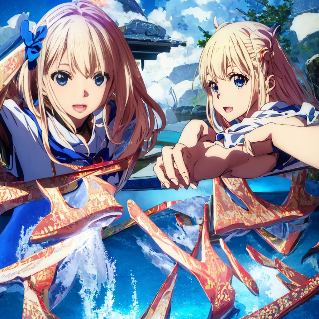 chisato,The best smile、Willing to open your mouth、blue eyes、blue eyes、Directly facing the viewer、