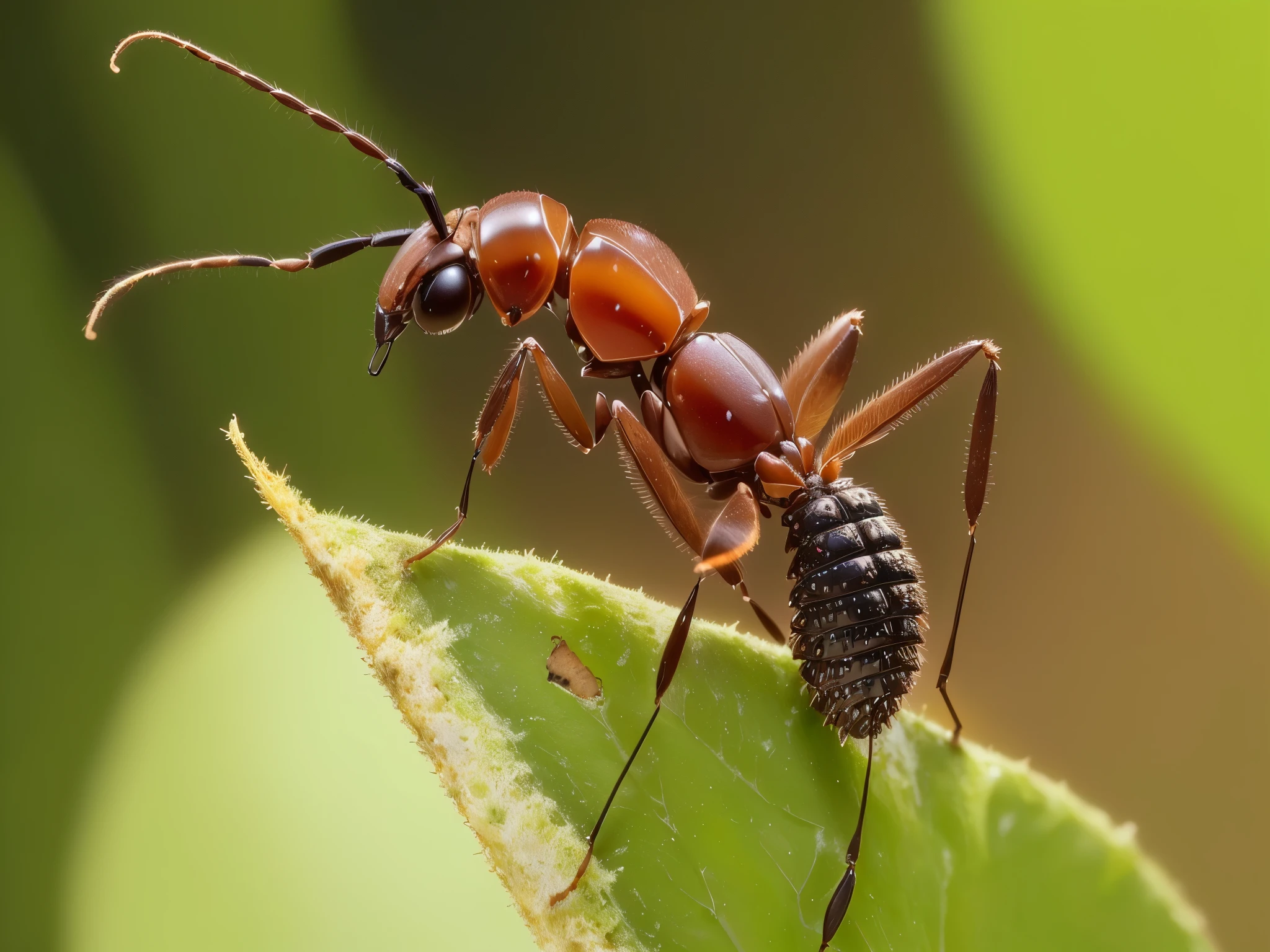 a close-up of a red antelope on a leaf, formiga monstruosa, ant, ant alien, smart formigas, perspectiva da formiga, vida de formiga, formigas, ant vision, Pairando sobre Ant POV, grandes antenas, Humanoid ant, ant pov, POV de uma formiga, antenas finas, antennae on a head of hestiasula, Vision of the ant's eye