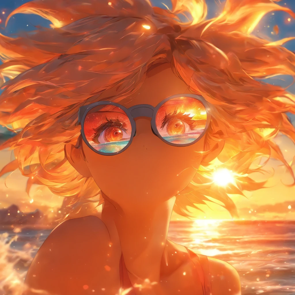 The sun calls Glasses woman