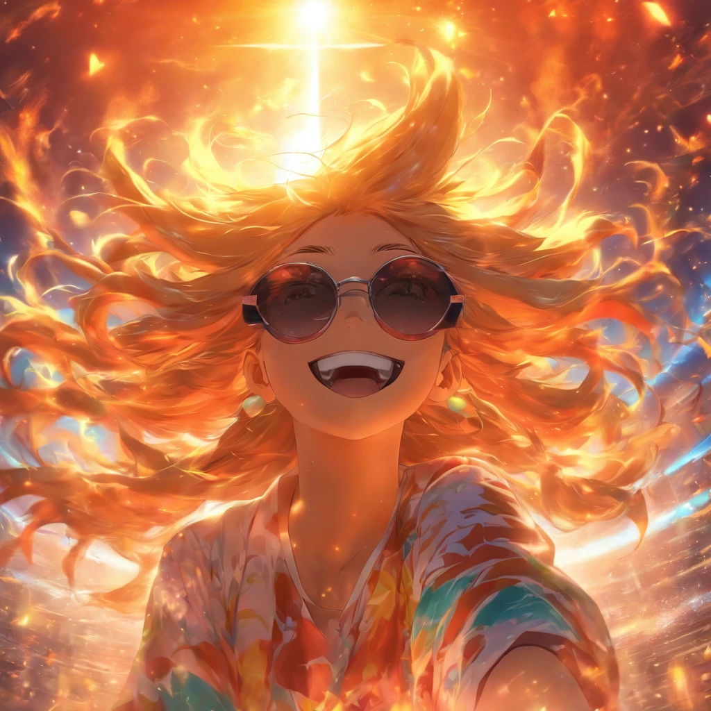 The sun calls Glasses woman