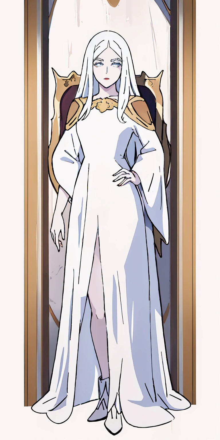 ((Masterpiece, white background)) full body of a woman in a dress with a veil, feet together, standing feet together, military boots, beautiful fantasy maiden slave warrior, beautiful fantasy art portrait, fantasy victorian art, medieval fantasy art, beautiful and elegant queen, portrait of queen of light, fantasy portrait art, gothic fantasy art, a beautiful fantasy empress, hands on hips (Camilla)