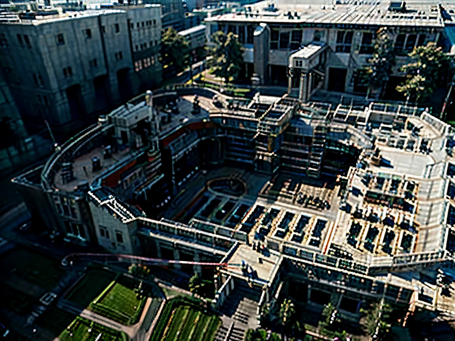 Entire school shot from an aerial shot