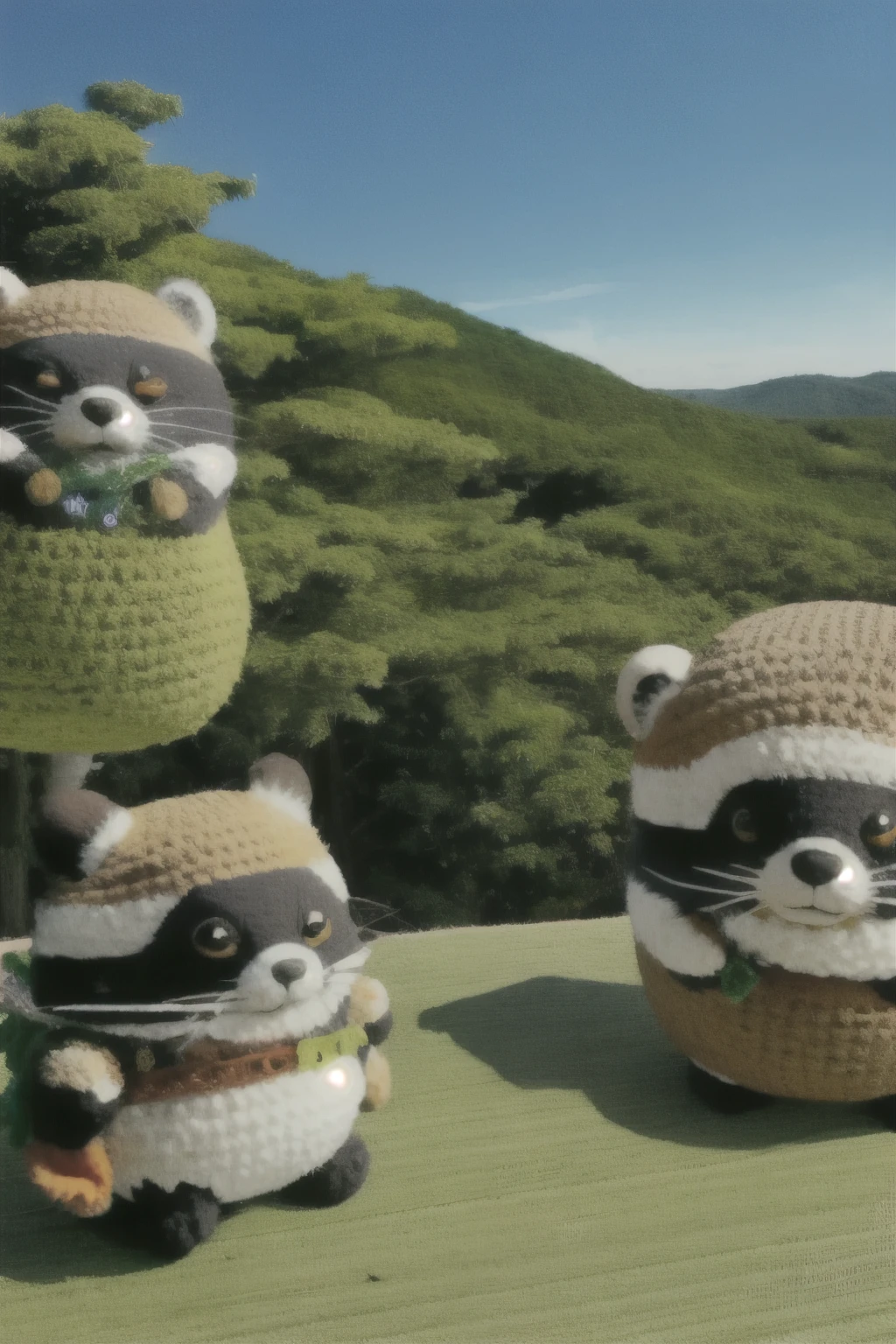 Surrealism、dream-like、 Cute Tanuki、Fantasy creatures