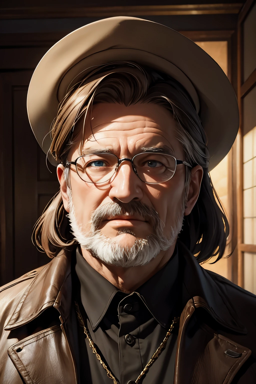 (gaben:1.2), realistic perfect face portrait, perfect hands,gabe newell, close portrait oil painting, 19th century cowboy, octane render, unreal engine 5, 8K, atmospheric (lighting:1.3), intricate, detailed, art by Frederic Remington, by HW Hansen, by Charles Marion Russell, by William Herbert Dunton