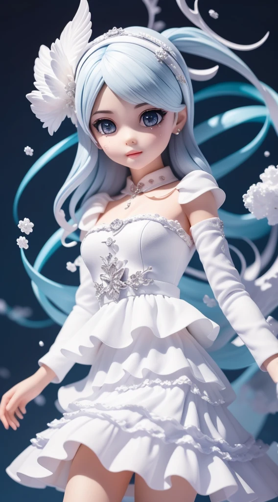 (masterpiece, top quality, the best, official art, Beautiful and beautiful, long term exposure: 1.2), Smooth movement, Charming Pattern, 1 girl, (long-sleeved dress: 1.3), (((White clothes) )), Upper Body close-up, Bare shoulders, Chinese Girl, blush, black lob hair, portrait, Solitary, Upper Body, Looking at the observer, Detailed background, Delicate face, (crystallized aluminum, Crystal Theme:1.1), Elemental Sylph, rotating wind, control wind, White crystal clothes, Dynamic poses, floating particles, ethereal dynamics, whirlwind, steam, whirlwind in the background, White tones, whirlwind, Ethereal atmosphere,