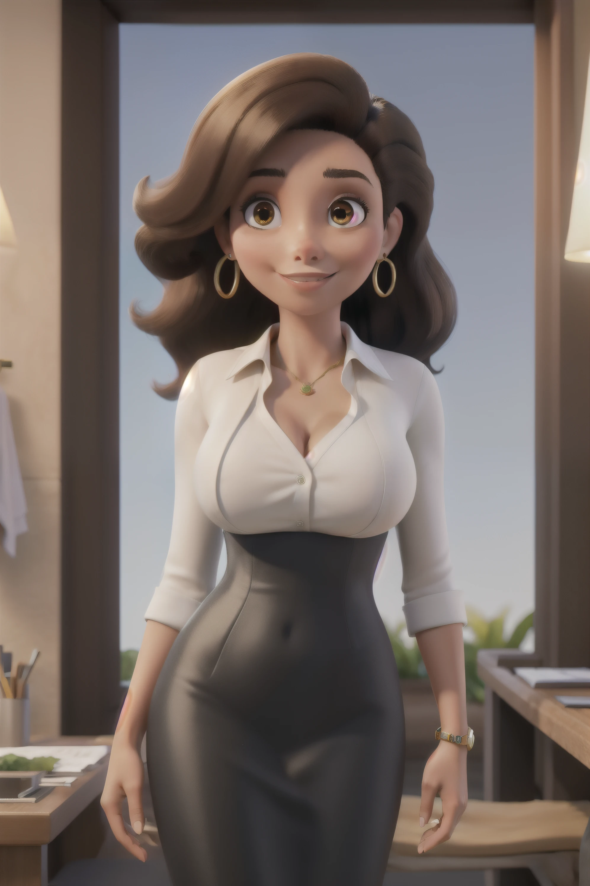 obra de arte, melhor qualidade, business woman, pele morena e cabelo medio castanho escuro