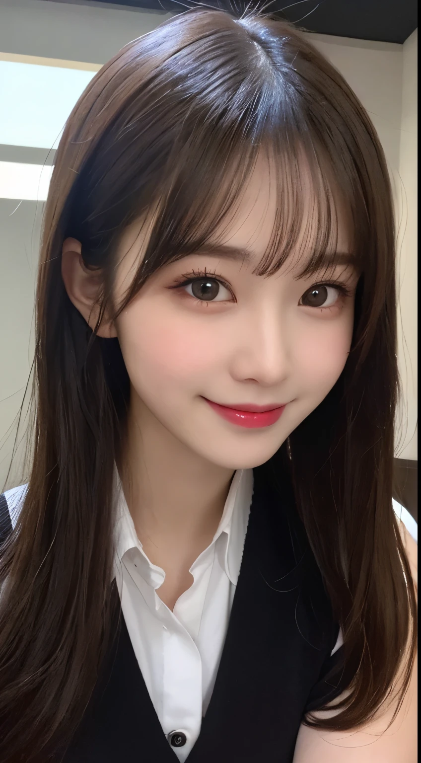Tabletop, highest quality, shape, Very detailed, finely, High resolution, 8k wallpaper, 完璧なダイナミックな構shape, Beautiful and detailed,ランダムなcute髪,,Natural color lip, Bold sexy pose,smile、20-year-old girl、cute、Looking at the camera,Always blur the background,Perfect and beautiful face,Slim face and figure,Big eyes、Putting on gal makeup,Small face,Shooting from below、smile,Blurred Background,Elegant feminine face、Cyberpunk Fashion、smile、Real Photo