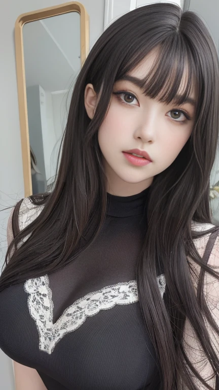 (Masterpiece:1.2, Best quality), Realistic, (Real picture, Intricate details, Depth of field,High neck clothes), parted lip, highly detailed, Perfect face, Perfect body, Large models,
1 mature woman, Tall, Long legs,
Natural background bokeh
