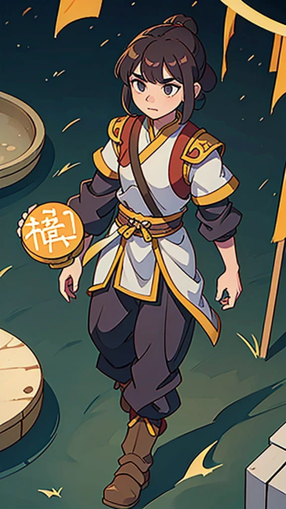 (walking)、Ancient Chinese man in armor、Three Kingdoms、Ancient Chinese man with topknot