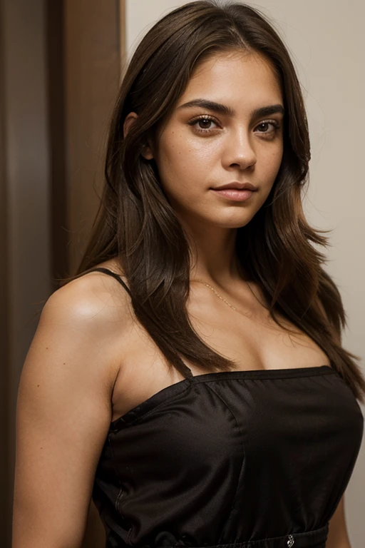Mujer, Cara de diamante, Light brown eyes, straight brown hair, Latina, 65 Kilogramos, triangular constitution