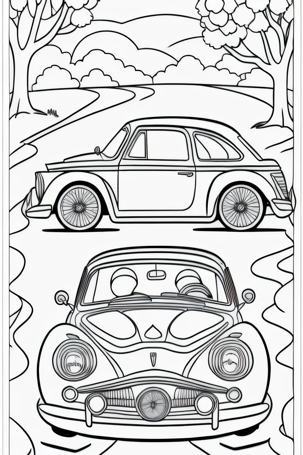 coloring page of a car