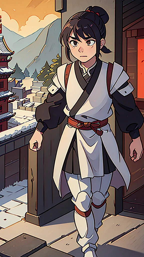 (walking)、Ancient Chinese man in armor、Three Kingdoms、Ancient Chinese man with topknot