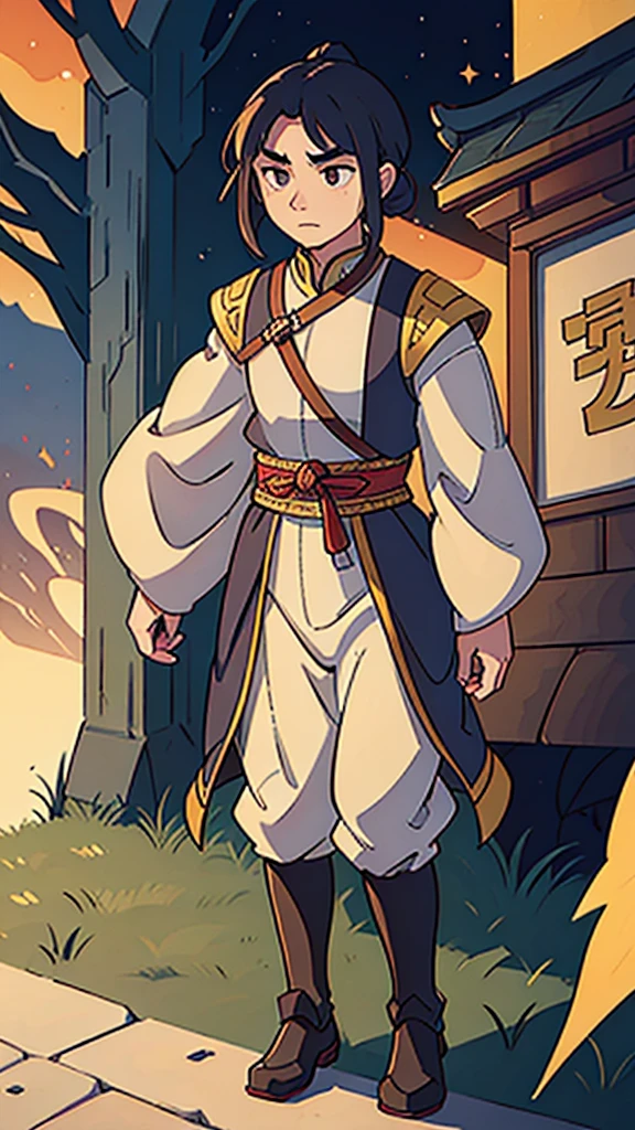 (walking)、Ancient Chinese man in armor、Three Kingdoms、Ancient Chinese man with topknot