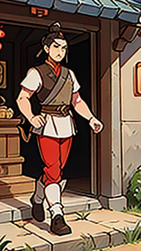 (walking)、Ancient Chinese man in armor、Three Kingdoms、Ancient Chinese man with topknot