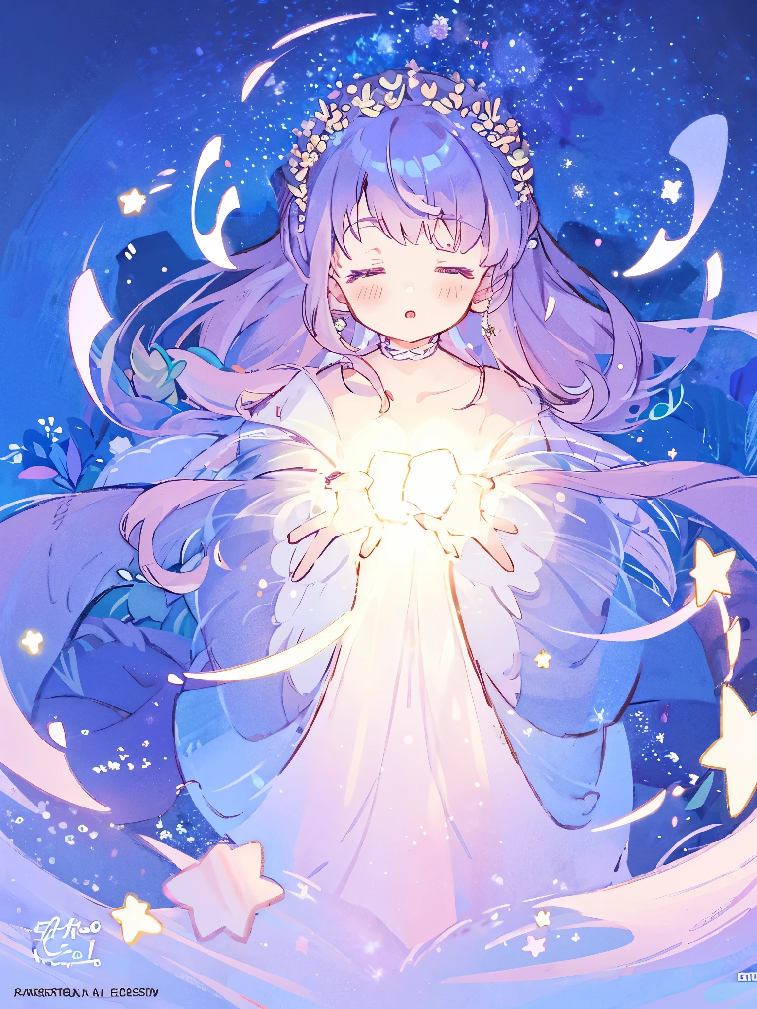 complex background, wishing star background, a woman wearing an ethereal mystical pink translucent dress that reflects the stars, perfume promo art, mystic, complex drawing, highly detailed, Covergirl brand, promo art, artistic rendition, ethereal, starry night, midjourney style