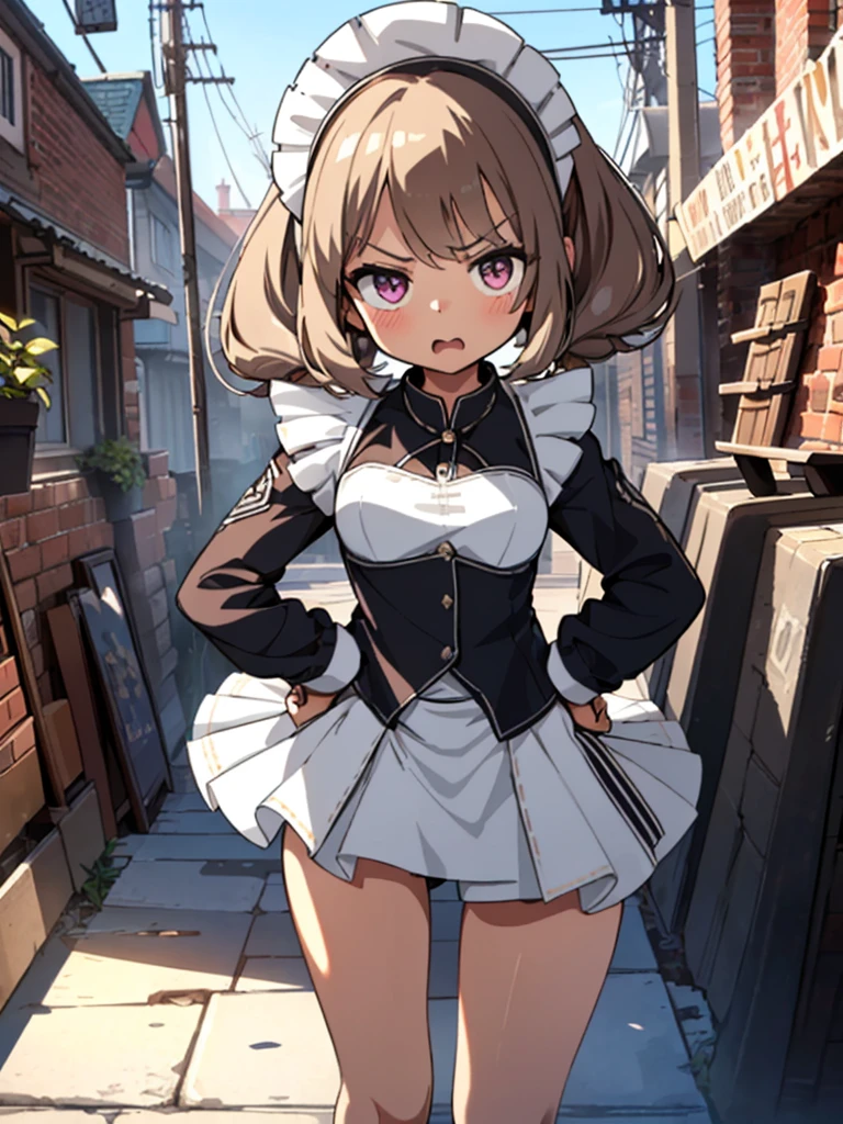 (slightly angry) expression, (Fantasy Store: 1.3), soft morning sun, fragrance, brick wall, hanging plants, relaxed atmosphere, weekend atmosphere. runt
break
(top quality, masterpiece, 8K, very detailed), (1 girl: 1.5), (loli: 1.3), blush, (examine: 1.2),
(Miniskirt: 1.2), (Bikini Maid Costume: 1.3),
(Platinum Brown Hair), Beauty Eyes, (Eyeshadow: 1.1), Glossy Skin, (Mascara: 1.0), (Medium: 1.2), (Under: 1.2), Blake, (((li)),
(from the front: 1.8), (cowboy shot: 1.3), (bent over), (standing: 1.1), (pose with hands on the hips: 1.1),
naked
Ultra High Resolution, Absurdity, (Highly Detailed Background: 1.1), Official Art, Dramatic Lighting, IQ20000,