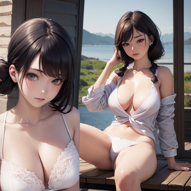 (masterpiece:1.2, highest quality), (Realistic, photoRealistic:1.4), Beautiful illustrations,
View your viewers, whole body, Front view:0.6,
1 girl, Japanese,, Hair fluttering,, bangs, amount,Beautiful Hair, Beautiful Face, Beautiful details, Beautiful clavicle, Beautiful body, Beautiful breasts, Beautiful thighs, Beautiful feet, Beautiful fingers,((Random landscape)),
((Random Hairstyles:1.5)),((In underwear)),((amount)),((Big Breasts)),((Random facial expressions)),((amountを露出)),((Korean Face)),(())