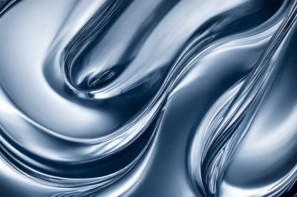 wallpaper, liquid metal, 3D render, a close-up view of a curved, blue and white object that appears to be made of swirling, undulating lines., smooth, masterpiece