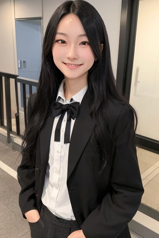 Hair: Black, semi-long
Eyes: Black, average size
Skin: Japanese, ager
Height and Body Type: 150cm, slightly slender
Face Shape and Features: Idol-like appearance
Attire and Style:
Uniform for special occasions:
Everyday attire and style: Casual
Expressions and Atmosphere:
Typical expression: Smiling
Character's atmosphere and traits: Bright, confident
Background and Origin:
Race and origin: Human
World or culture character belongs to: Near future
Personality and Characteristics:
Intellectual and charming
Hobbies and interests: Sports
