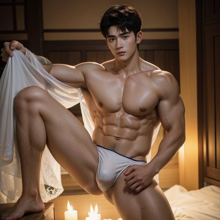 Chinese Men God, Mythology, Chinese odyssy, Handsome young baby face, Topless, Muscles Athlete body, Full Frame, Sexy, Professional Lighting, Hanfu Outfit, Chinese Heaven Background,  smooth skin color Underwear, Hanfu Warrior, Hanfu God, Hanfu Male, Hanfu Nobel, Seduce, Sex Appeals,  mess curly hair, Alafard man shirtless   , muscular body,super handsome,  manly, detailed face,  manly chin, manly jawline, inspirite by Zhang Han, Cai Xukun, Kim Do-young, Inspired by Bian Shoumin, Inspired by Xiao Yuncong, yihao ren, yanjun cheng, jinyiwei, inspired by Huang Gongwang, xintong chen, Jacket,  white thong, white g string ,transparent see through underwear, nice shape bulge form, the dick shape bulge, wet cloth, nice juicy butts, bare butts, open legs, Tattoo chest,  tattoo hands,  tattoo arms,  tattoo belly, clear studio light, night ancient chinese Buddhism temple background,  detailed background, fantasy themed,  super long big dick masturbate, correct good shape dick,  Chinese themed, the best resolution, 8k, Ultra fullHD, look at the viewer,  catching eyes,
