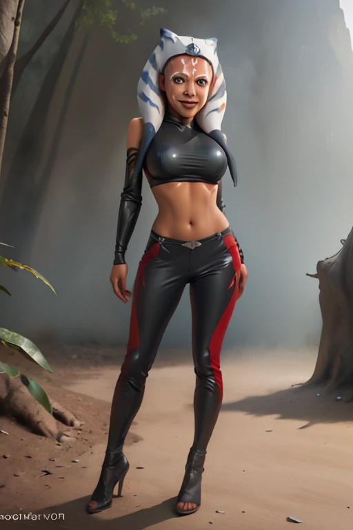 8K,L,Super beautiful ahsoka , big and full breasts,big smile,Super beautiful(Like the real thing)black and red sportina outfit,black and red sporty pants,　Sexy,deviantart artstation cgscosiety, 3Dレンダリングcharacter art8 K, Alena Aenami and Artgerm, Wojtek Füss, trending on Artstation 8k, trending on artstation hd, Adventure hyper realistic rendering, Perfect body with realistic shading, photorealistic perfect body, Ultra - High resolution,Super high resolution,surreal,fantasy art,character art,high quality,Sexy,Brown-haired shorthair,strongly cracked abdominal muscles,muscular slim body,muscular slender lower body,
