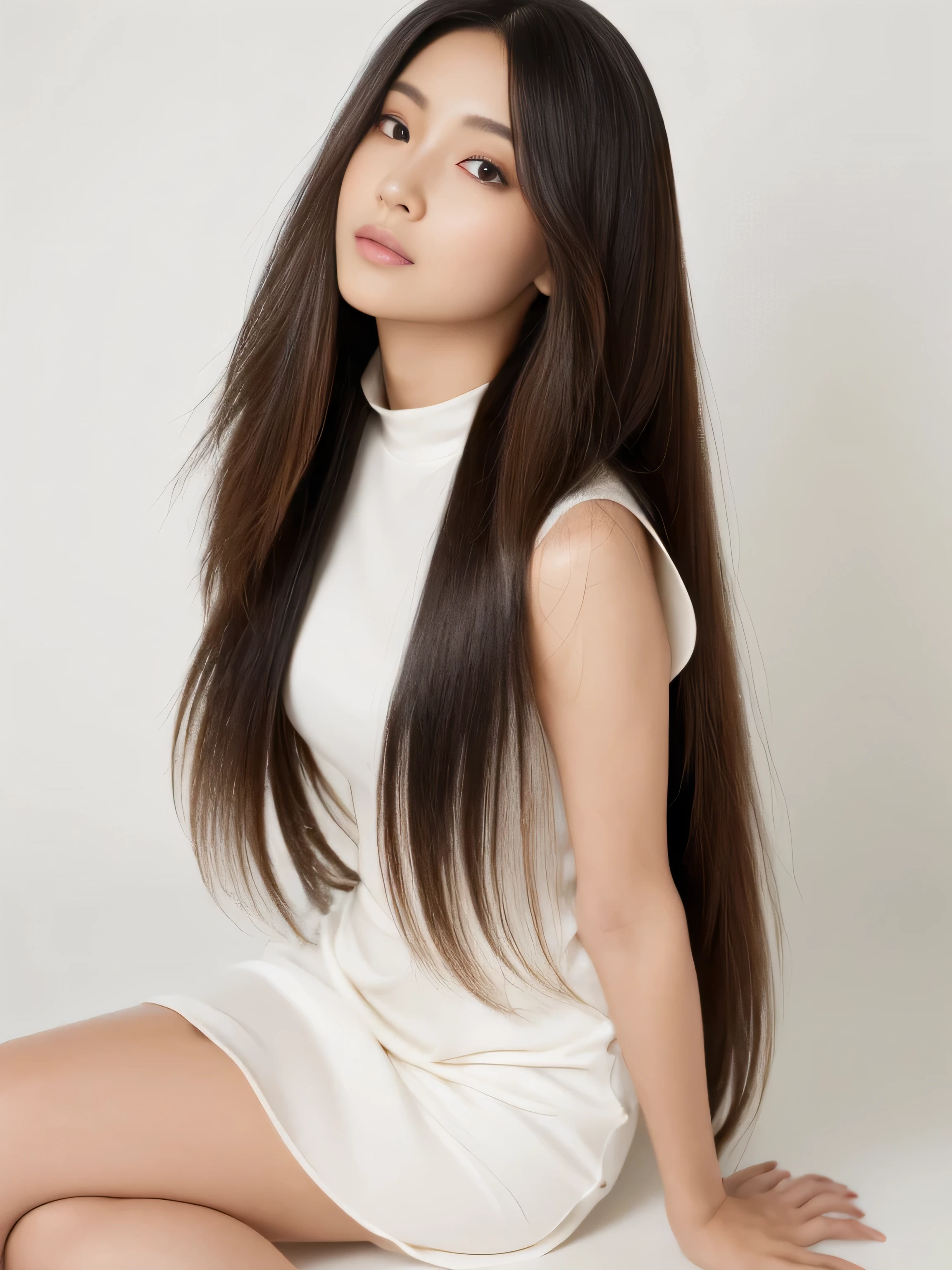 (Upper Body Shot:1.1) (She is in a random standing pose, showing off her back and hair to the viewer, in a room with white walls and white decor) ((highest quality)), ((masterpiece)), (Familiar), (Get used to it) (Reaches up to the kneeVery long hair highest quality Highest detail Reaches up to the knee、Very long hair that lasts forever:1.3 Flowing Hair 私ncredibly straight hair Very shiny and thick hair Abnormally long hair that lasts forever Flowing Hair on both ends long hair up to the knees:1.2 long hair up to the knees:1.2 Thick and shiny hair Very free hair Abnormally long hair!!!!! Beautiful silky hair Beautiful and shiny hair Beautiful and shiny hair Beautiful silky hair Hair that grows to the knees Very very, Very long hair!!!!! Very very, Very long hair!!!!!) (highest quality The best ultra-fine Reaches up to the knee、Very long hair that lasts forever Flowing Hair Her hair is gently permed Very shiny and thick hair Abnormally long hair that lasts forever Flowing Hair on both ends long hair up to the knees:1.2 long hair up to the knees:1.2 Thick and shiny hair Very free hair Abnormally long hair!!!!! Beautiful silky hair Super long hair down to the knees Beautiful and shiny hair Beautiful and shiny hair Beautiful silky hair Hair that grows to the knees Very very, Very long hair!!!!! Very very, Very long hair!!!!!) (She is the most beautiful 18-year-old hair model in Japan...) Perfect Woman'face (She has a typical Japanese build and skin color..., Her skin is very high quality and ultra high definition.、very beautiful and glowing skin) (Large Breasts) (Her face is dignified and sexy)(She achieved her sexy look with the help of a professional makeup artist.。... Lipstick is natural red The eyeliner is a beautiful black) (Her hair is black, light brown, blonde, Red-brown, Dark Green, or dark blue..) (Surreal photos by professional photographers :1.2) (She is wearing a beautiful blue silk camisole dress. :1.2) ((Her bangs are completely cut off.)) (She has a typical Japanese build and skin color Her skin is very delicate and sensitive..、and、Such beautiful and radiant skin) (Her face is long, Small eyes and nose.、Narrow-mouthed and the most beautiful) (Japanese Solo Photos'The most beautiful 28 year old women) ((Rich 1.4)) (Extremely detailed 8K) (Ultra-fine skin texture 1.4) (Actual, Vibrant:1.4), Sharp focus:1.2、Beautiful woman:1.4 Dynamic Lighting (Genuine RAW photos taken by professional photographers) very beautiful and glowing skin) (Excessive breasts) (Her face is long, Eyes and nose) Lipstick is natural red The eyeliner is a beautiful black) (Her hair is black, light brown, blonde, (Surreal photos by professional photographers :1.2)