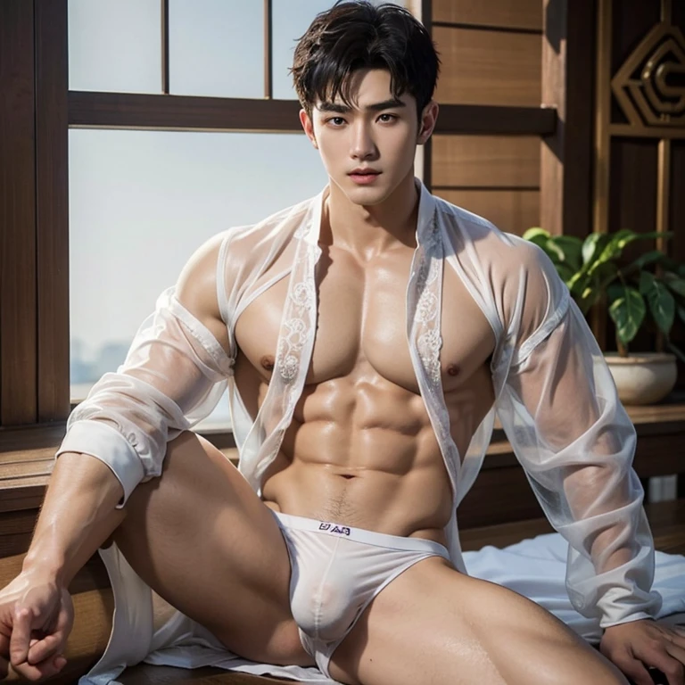 2 handsome chinese boys, Chinese Men God, Mythology, Chinese odyssy, super realistic,  Handsome young baby face, Topless, Muscles Athlete body, Full Frame, Sexy, Professional Lighting, Hanfu Outfit, Chinese Heaven Background,  smooth skin color Underwear, Hanfu Warrior, Hanfu God, Hanfu Male, Hanfu Nobel, Seduce, Sex Appeals,  mess curly hair, Alafard man shirtless   , muscular body,super handsome,  manly, detailed face,  manly chin, manly jawline, inspirite by Zhang Han, Cai Xukun, Kim Do-young, Inspired by Bian Shoumin, Inspired by Xiao Yuncong, yihao ren, yanjun cheng, jinyiwei, inspired by Huang Gongwang, xintong chen, transparent  Jacket,  white thong, white g string ,transparent see through underwear, nice shape bulge form, the dick shape bulge, wet cloth, nice juicy butts, bare butts, open legs, Tattoo chest,  tattoo hands,  tattoo arms,  tattoo belly, clear studio light, night ancient chinese Buddhism temple background,  detailed background, fantasy themed,  super long big dick masturbate, correct good shape dick,  Chinese themed, the best resolution, 8k, Ultra fullHD, look at the viewer,  catching eyes,
