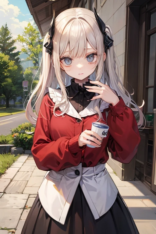 #quality(masterpiece,best quality,8k,Movie),Solitary,#1 girl(Lovely,Kawaii,child,Hair Color Rainbow,Long hair,braid,The color of the eyes is the universe,big eyes,drinking water,Pale skin,Very white skin,Glossy body,)#Background coffee shop,Old-fashioned coffee shop,Asia)